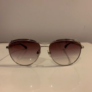 Chanel Aviator Sunglasses - Silver/Purple